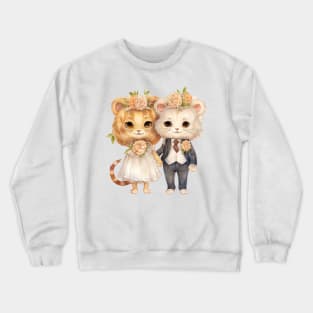 Lion Couple Gets Married Crewneck Sweatshirt